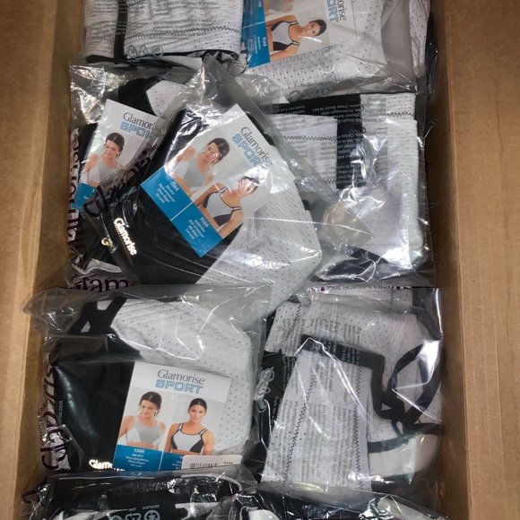 Set of 3! 32C Glamorise SPORT Bra (DOUBLE-LAYER) Wicking (UNDERWIRED) WHITE NEW - Picture 11 of 13